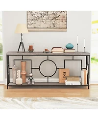 Slickblue Modern 2-Tier Console Table with Storage for Hallway