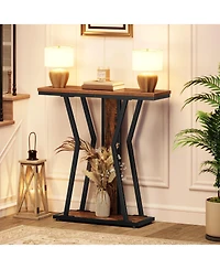 Slickblue Modern Narrow Console Table 29.5 Inch with 2-Tier Open Storage