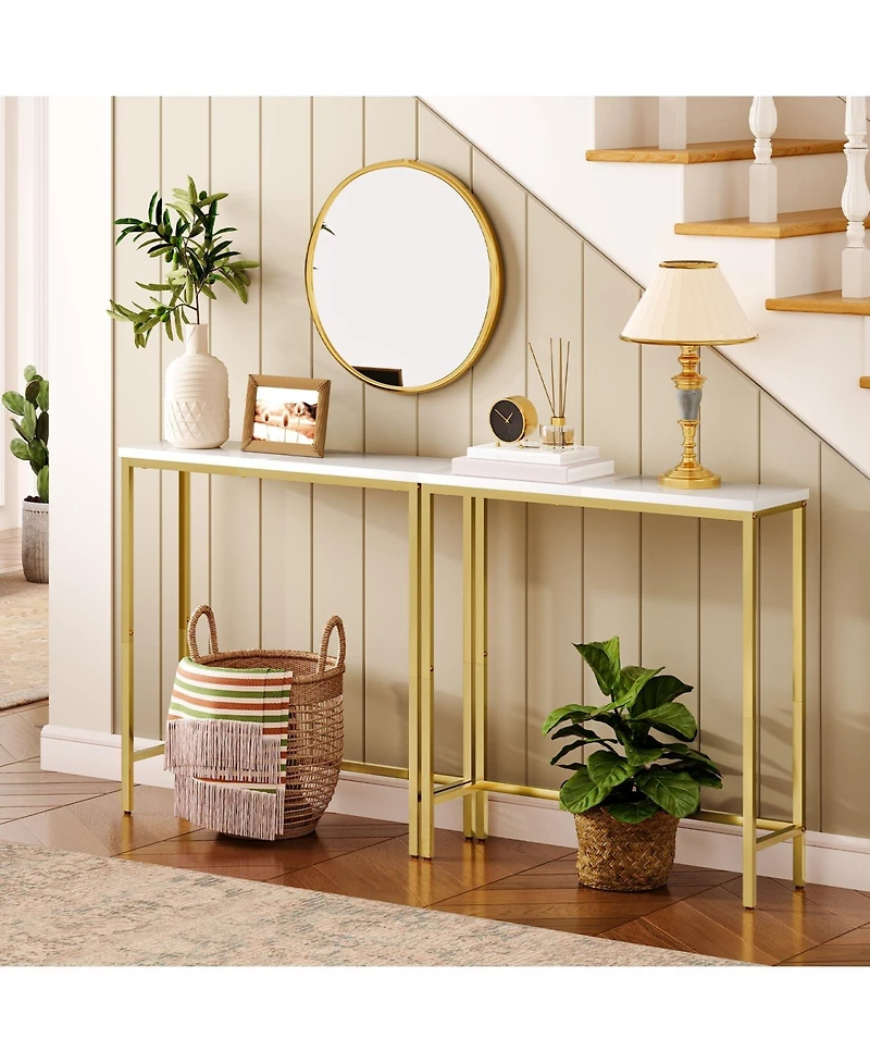 Slickblue 29.5-Inch Narrow Entryway Console Table with Space-Saving Design