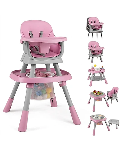 Gouun Baby Baby 16-in-1 Convertible High Chair with Activity Center and Rotating Booster Seat