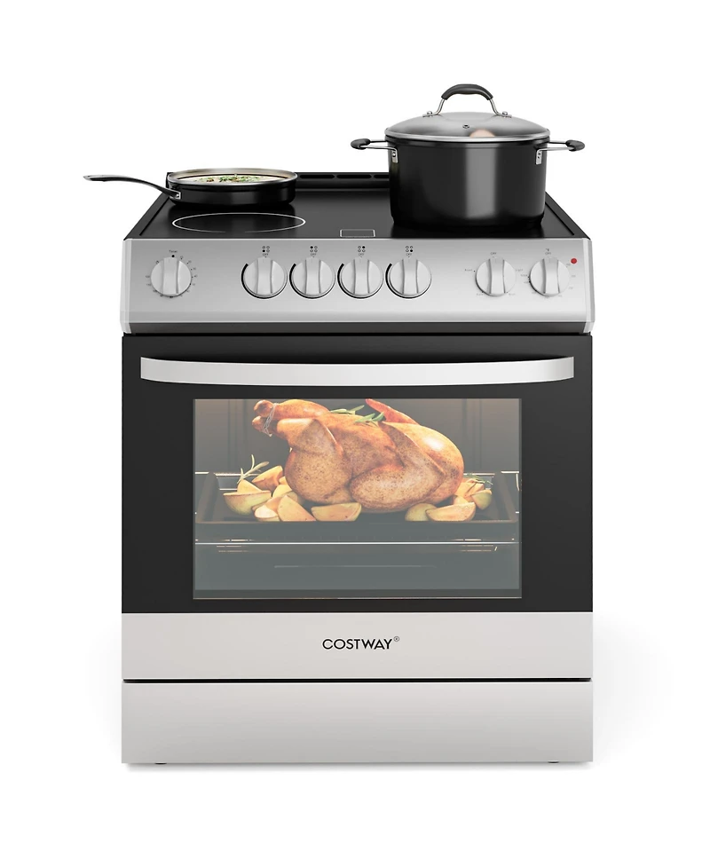 Costway Electric Range 30" Freestanding and Slide-in Kitchen Stove with Cooking Modes