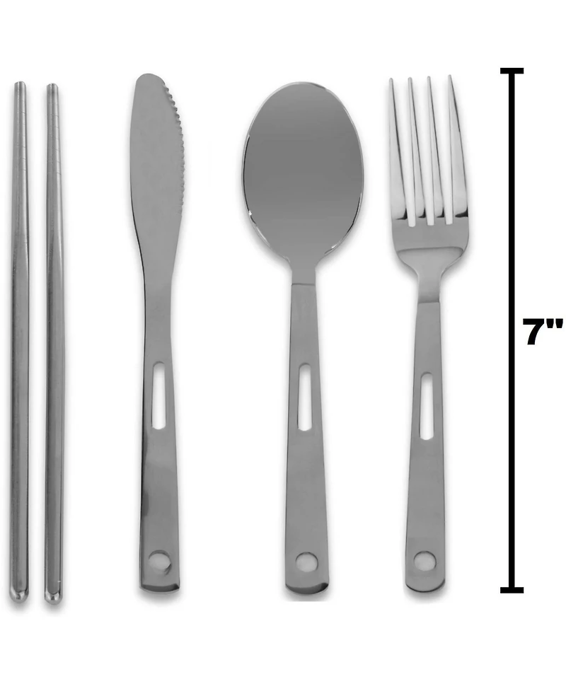 Piscifun 13 Piece Stainless Steel Cutlery Set With Travel Case For Camping Hiking Picnics