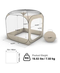 Sugift 72x72 inches Pop-Up Sports Tent Clear Bubble Tent for 2-4 Persons Waterproof Outdoor Pod Shelter