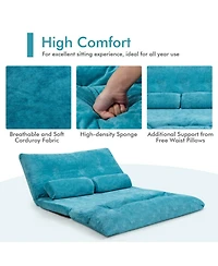 Gouun Foldable Floor Sleeper Lounge Couch 6 Position with 2 Bonus Pillows