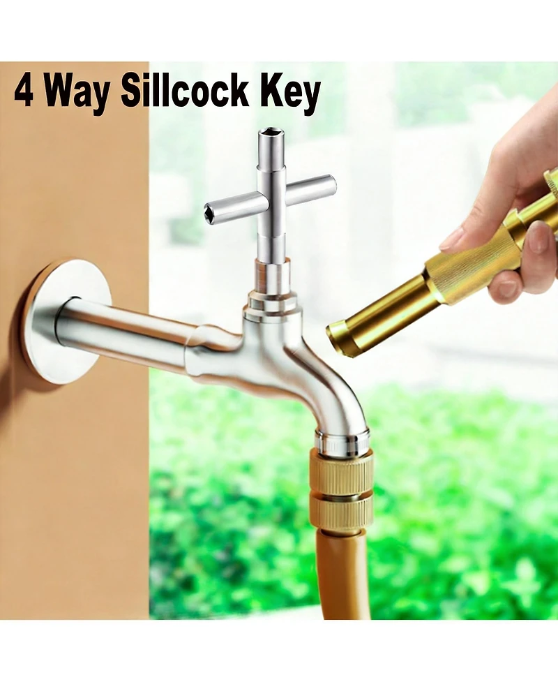 Xdovet Sillcock Key Set 4-Way Steel Utilities Meter Box Cabinet Opening