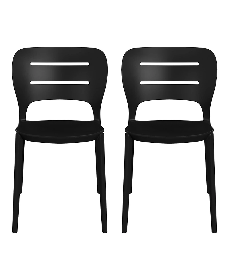 WestinTrends Outdoor Modern Stackable Plastic Patio Dining Side Chairs (Set of 2)