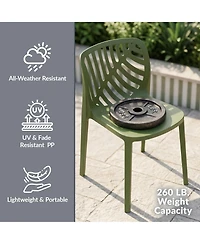 WestinTrends Outdoor Modern Stackable Polypropylene Plastic Patio Bistro Dining Side Chairs (Set of 2)