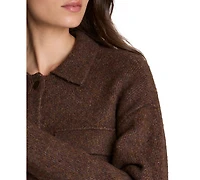 Kenneth Cole Women's Ribbed-Knit Long-Sleeve Utility Jacket