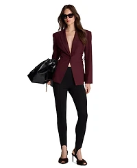 Kenneth Cole Women's Inverted-Pleat Wide-Leg Single Button Lace-Up Blazer