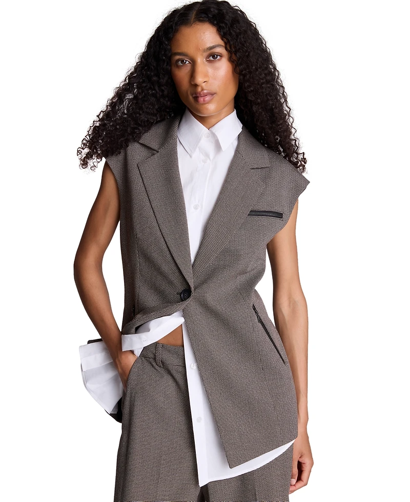 Kenneth Cole Women's Sleeveless Tweed Lined Vest