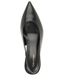 Calvin Klein Women's Biancya Leather Pointed Toe Slingback Pumps