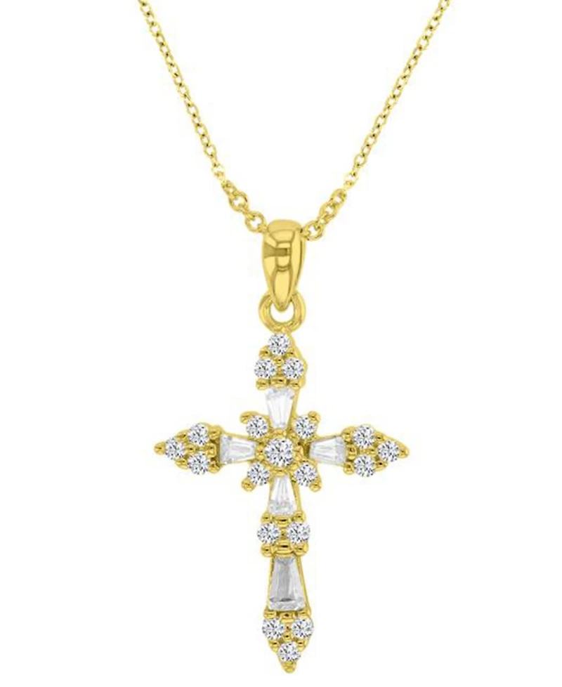 Macy's 14k Gold-Plated Mixed Cut Crystal Necklace