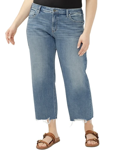 Silver Jeans Co. Plus Chelsea Boyfriend Mid-Rise Straight-Leg