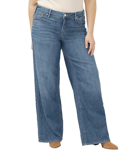 Silver Jeans Co. Plus Suki Mid Rise Wide-Leg Curvy Fit