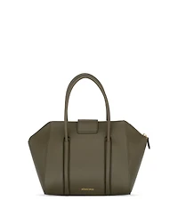 Aranyani La Donna Italian Leather Shoulder Bag with Gold Monogram