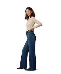 Cable & Gauge Women's Lace Knit Funnel Neck Shirred Top