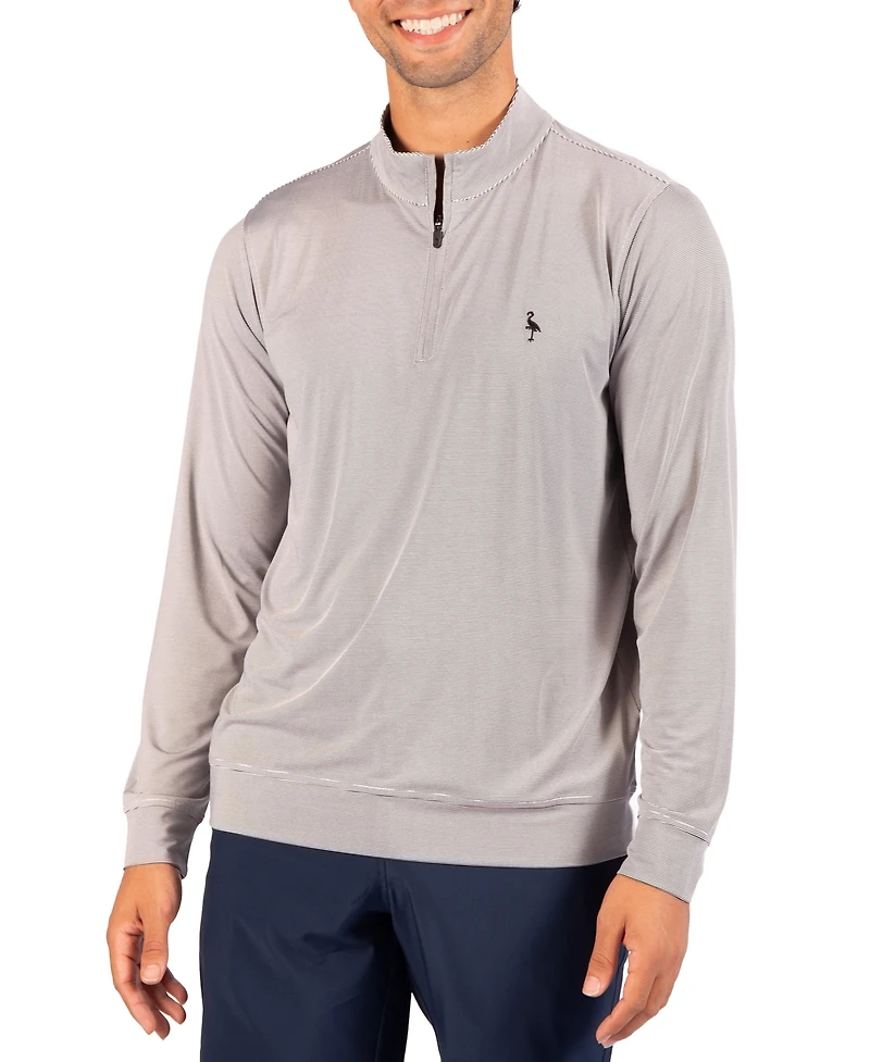 TailorByrd Men's Mini Stripe Performance Quarter Zip Sweater