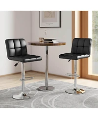 Modern Swivel Bar Stools Set of with Heavy-duty Metal Base & Footrest Back