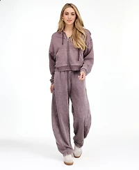Kittenish Women's Lounge Crop-Zip Cotton-Blend Sweatshirt