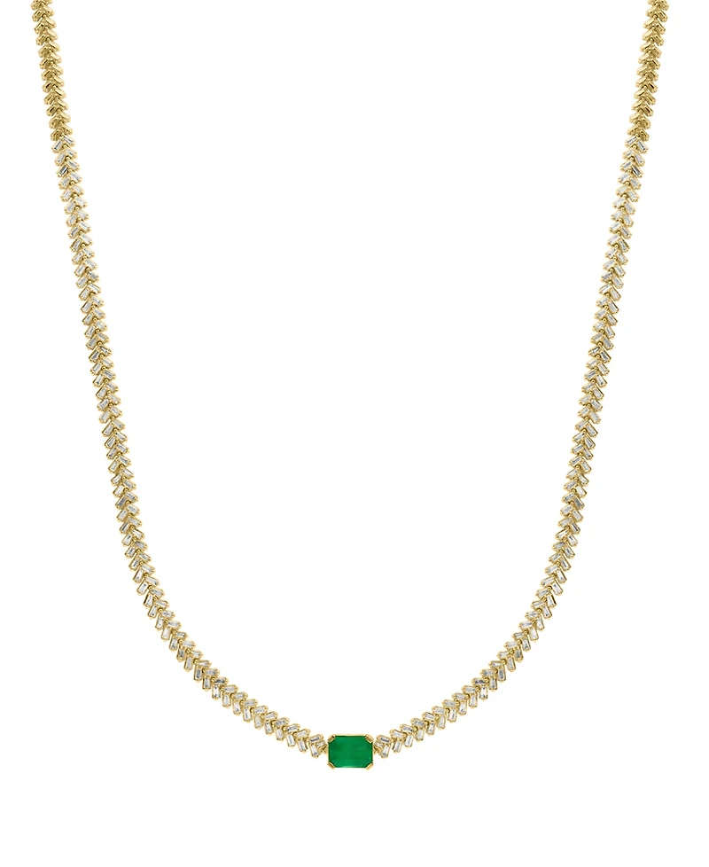 Lali Jewels Emerald (0.81 ct. t.w.) & Diamond (2.042 ct. t.w.) Necklace in 14k Yellow Gold