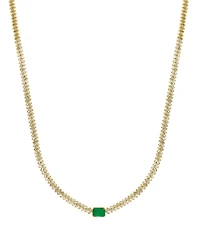 Lali Jewels Emerald (0.81 ct. t.w.) & Diamond (2.042 ct. t.w.) Necklace in 14k Yellow Gold