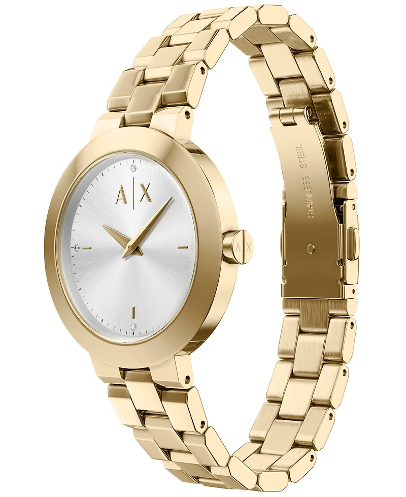 Armani Exchange Women's Quartz Two Hand Gold Stainless Steel Watch 36mm