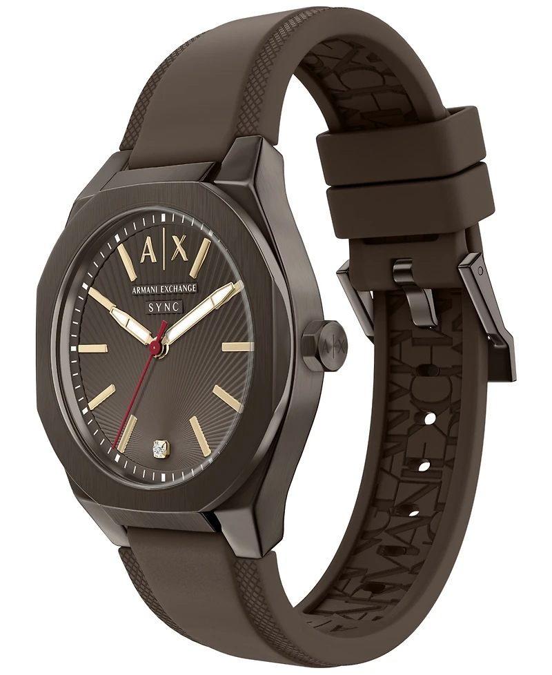 Armani Exchange Women's Sync Quartz Three Hand Brown Silicone Watch 36mm