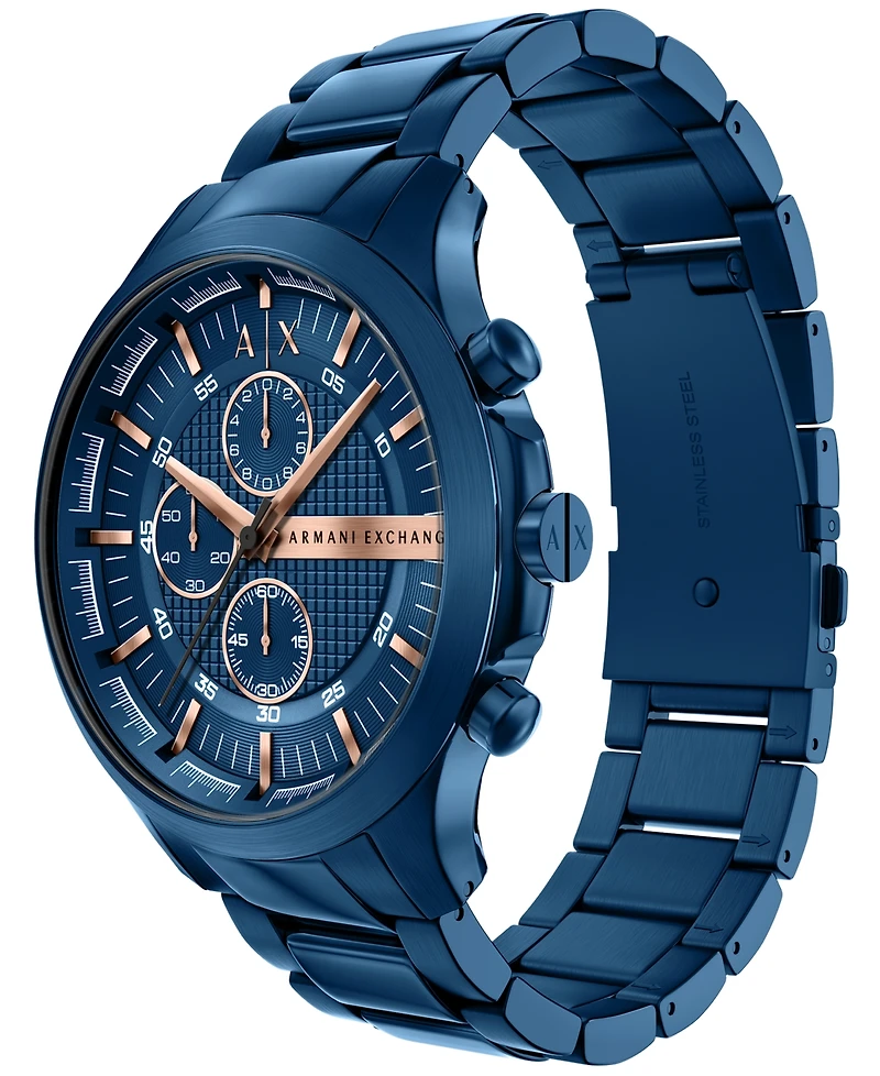 Armani Exchange Men's Quartz Chronograph Blue Stainless Steel Watch 46mm