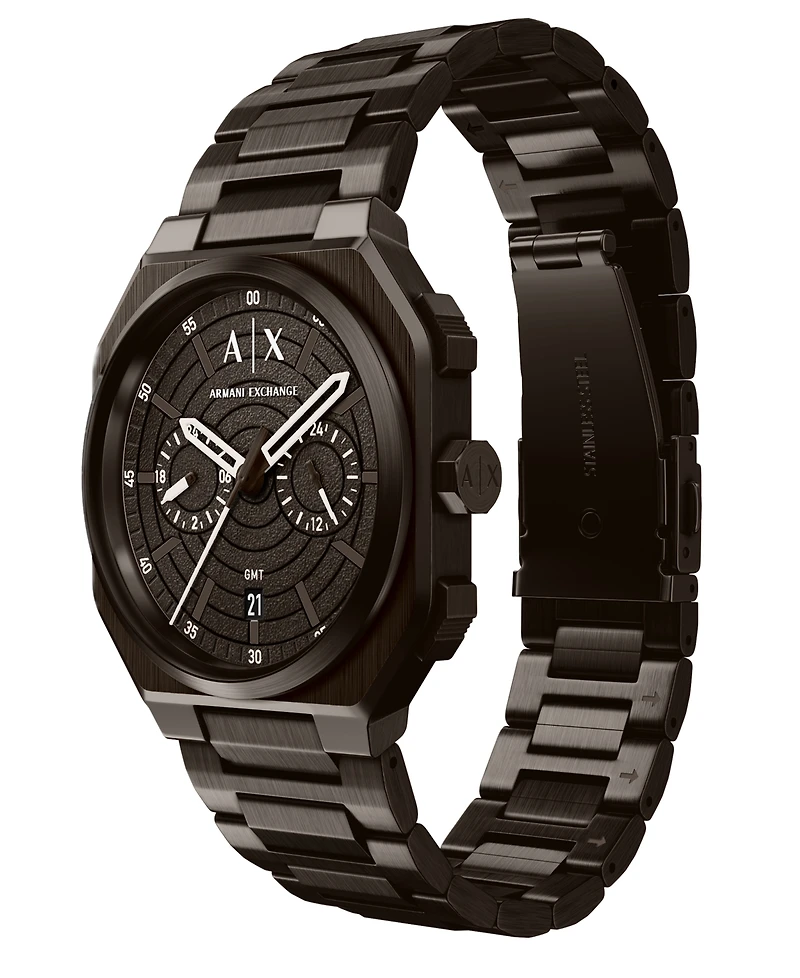 Armani Exchange Men's Quartz Dual Time Brown Stainless Steel Watch 40mm