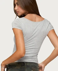 Edikted Womens Yoya Layered Cowl Neck Top