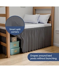 Cgk Unlimited Elastic Wrap Around Dorm Bed Skirt, Easy Fit 32-42" Extra Long Drop