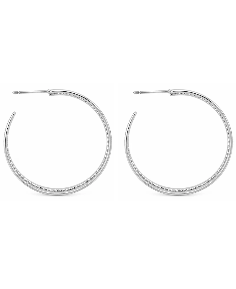 And Now This Graduated C Silver Plated Hoop Earrings, Macy's Exclusive