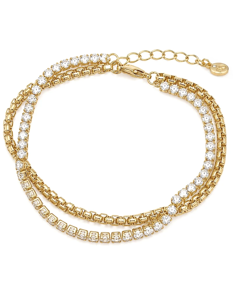 And Now This Cubic Zirconia Double Strand Chain Bracelet