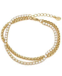 And Now This Cubic Zirconia Double Strand Chain Bracelet