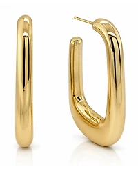 And Now This Silver, Gold Plated Brass Puff Dimensional Hoop Earring