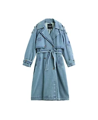 Desigual Women's Long Denim Trench Coat