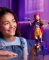 Kpop Demon Hunters Huntrx Mira 12.75" Fashion Doll with 11 Posable Joints and Curved Moon Sword, Ages 4+