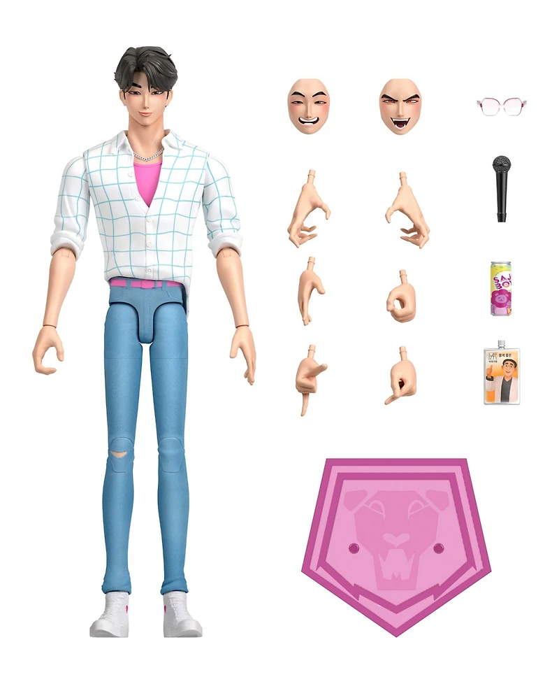 Kpop Demon Hunters Jinu 6.7-inch Action Figure with 18-Point Articulation and Interchangeable Hands and Faces, Ages 4+