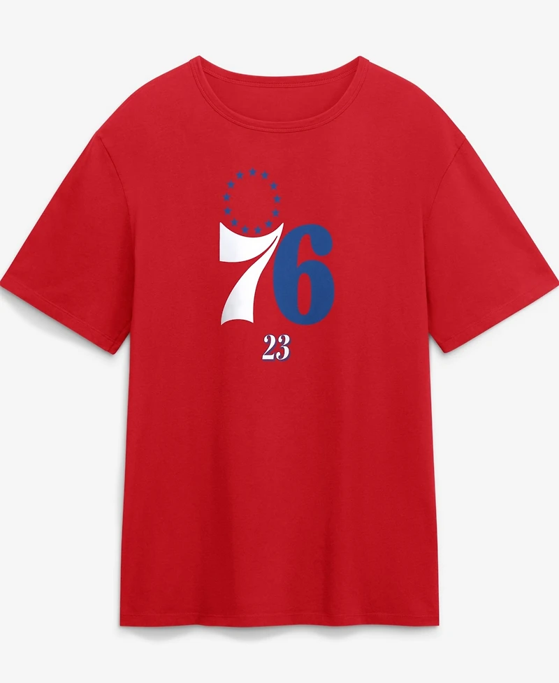 Fanatics Men's LeBron James Red Philadelphia 76ers The Paint Name Number T-Shirt