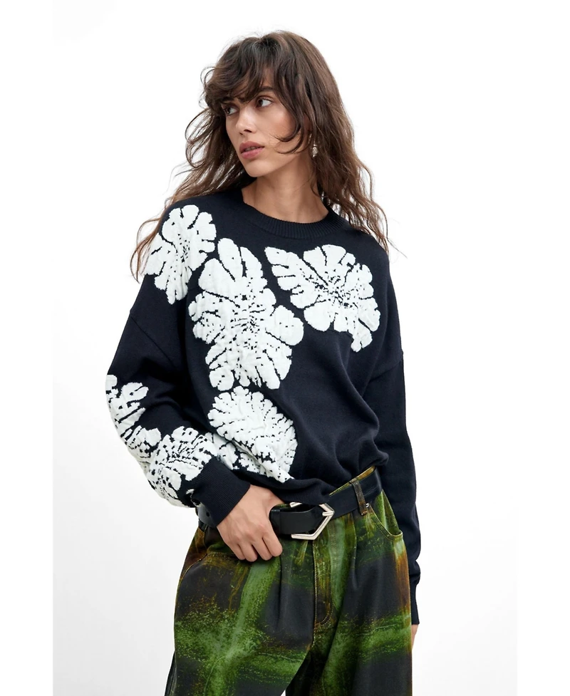 Desigual Women's M. C. Lacroix Jacquard Floral Sweater