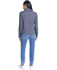 Nautica Women's Marled Band Double-Breasted Jacket