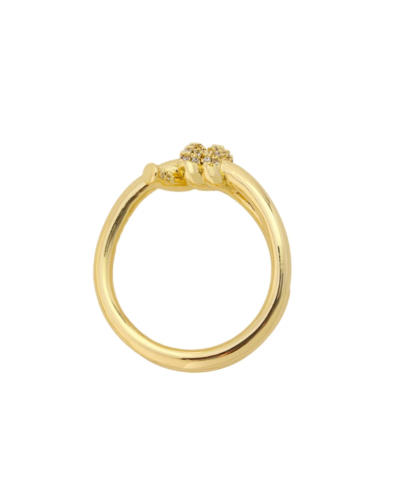 Unwritten Cubic Zirconia Gold-Plated Twist Ring