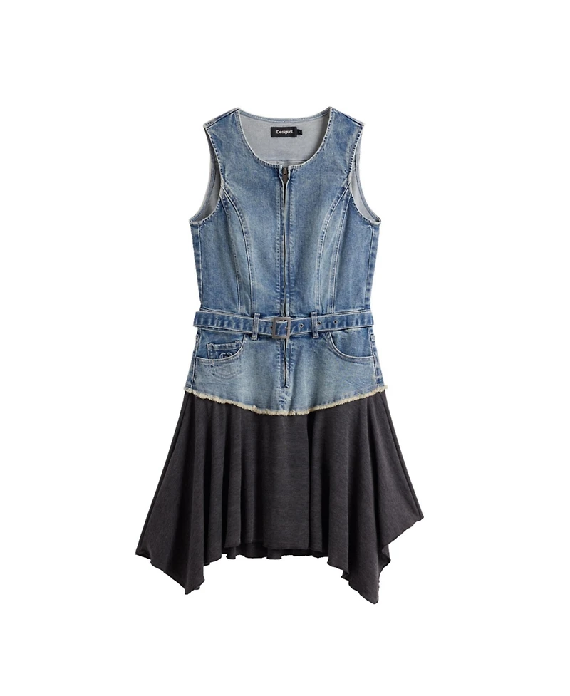 Desigual Women's Sleeveless Asymmetrical Denim Dress