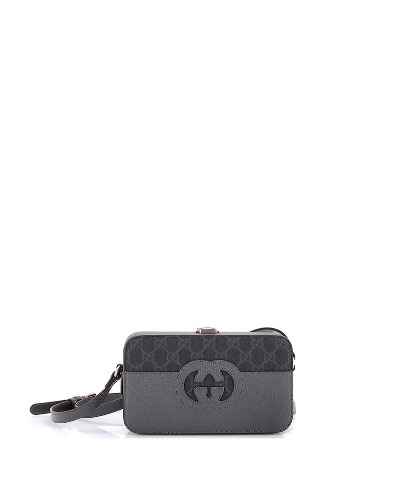 Pre-Owned Gucci Mini Padlock Interlocking G Crossbody Bag Gg Coated Canvas and Leather