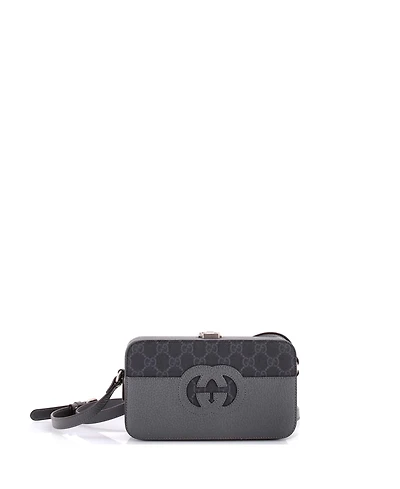 Pre-Owned Gucci Mini Padlock Interlocking G Crossbody Bag Gg Coated Canvas and Leather