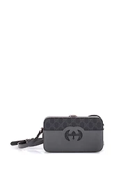 Pre-Owned Gucci Mini Padlock Interlocking G Crossbody Bag Gg Coated Canvas and Leather