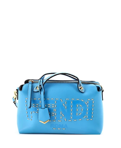Pre-Owned Fendi Medium Logo By The Way Satchel Stitched Leather