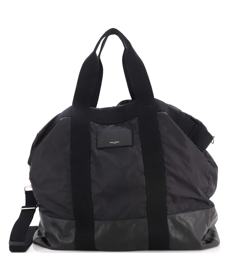 Pre-Owned Saint Laurent City Logo Tote Bag Nylon with Leather