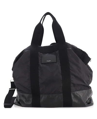 Pre-Owned Saint Laurent City Logo Tote Bag Nylon with Leather