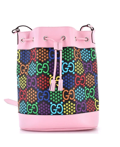 Pre-Owned Gucci Medium Bucket Bag Psychedelic Print Gg Coated Canvas